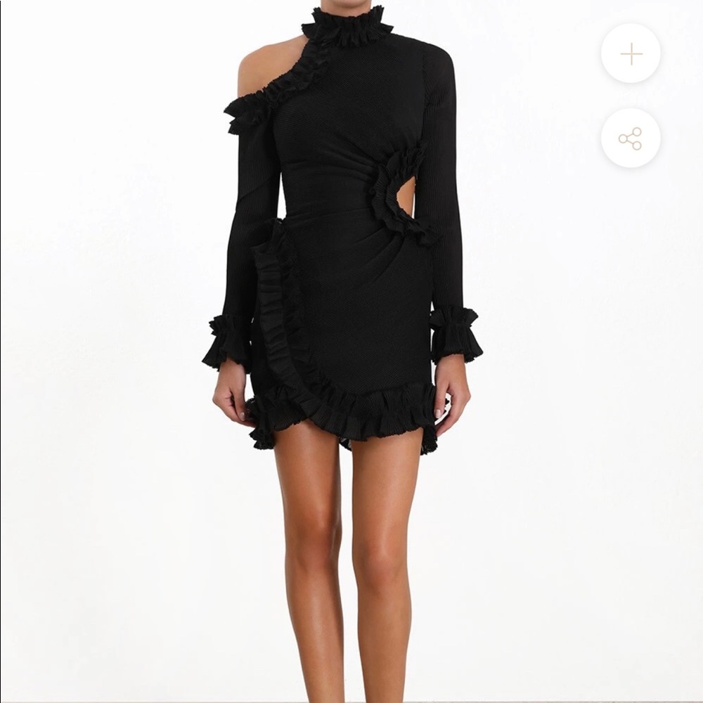 Zimmerman IN BOX asymmetrical black dress